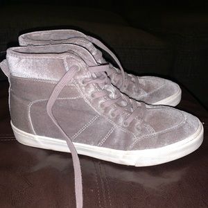 Old Navy Gray Velvet High Top Sneakers